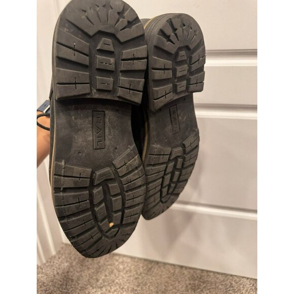 The Rail Leather Black Boots Lace Side Zip Up Biker Combat Size 41 - Picture 6 of 8